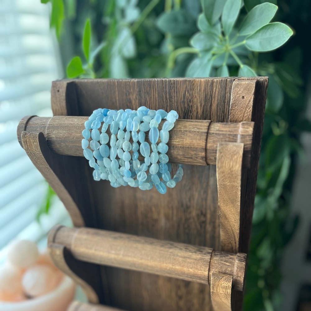Aquamarine tumble bracelet
